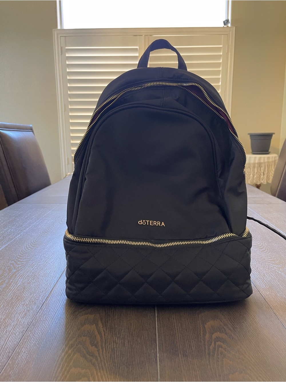 Doterra Black Quilted Travel Backpack for Oils or Anything Else